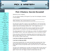 Tablet Screenshot of pick3mastery.com